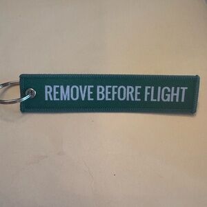 Green Remove Before Flight Keychain